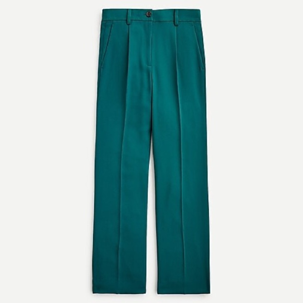 NWT J.Crew Tailored Easy Pant 365 Crepe, spruce